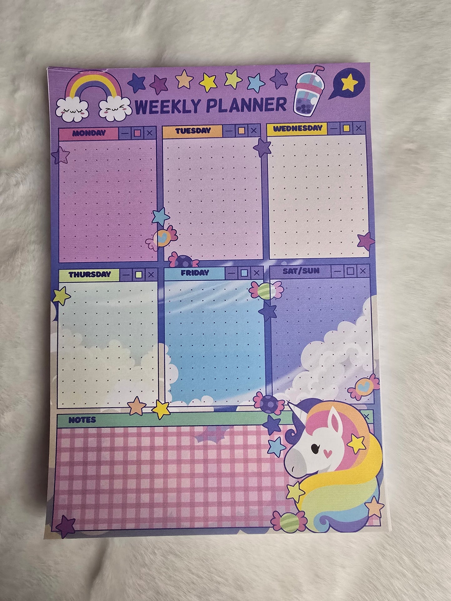 Unicorn Weekly Plan Notepad