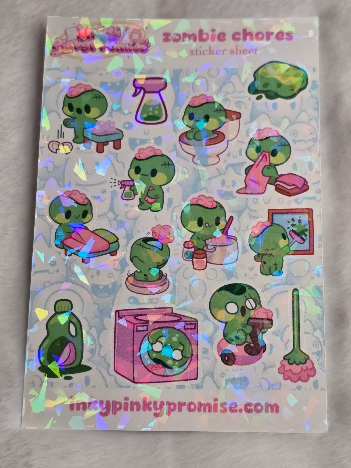 4x6 inch Zombie Chores Sticker Sheet