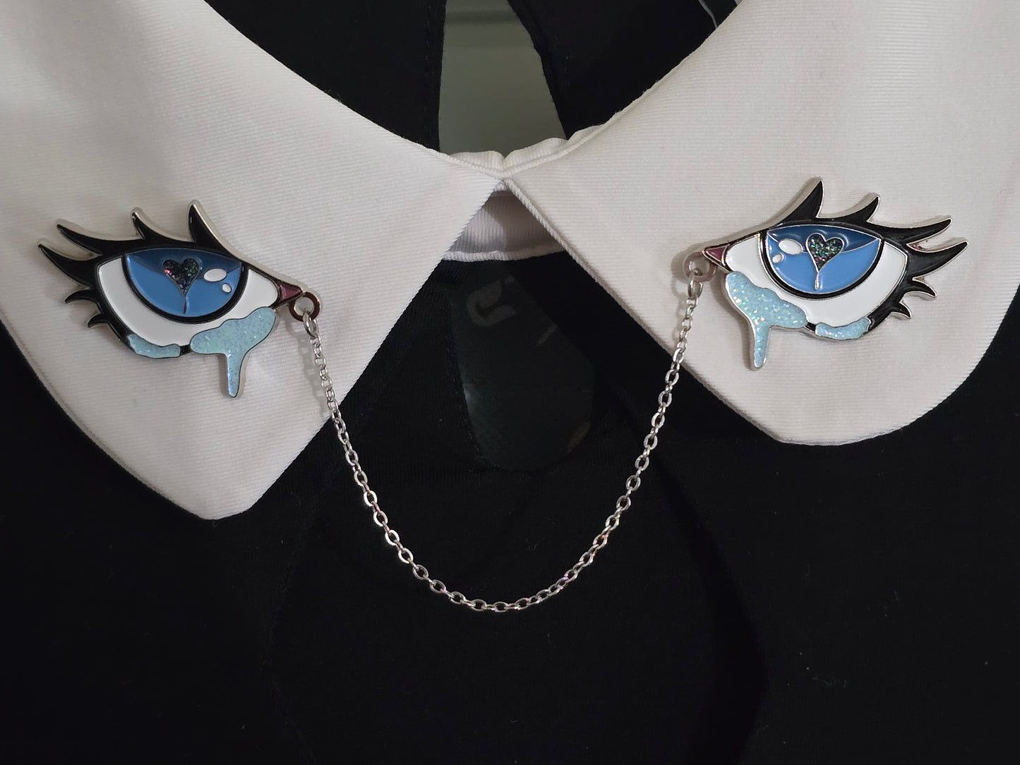 Crying Eyes Enamel Collar Pin