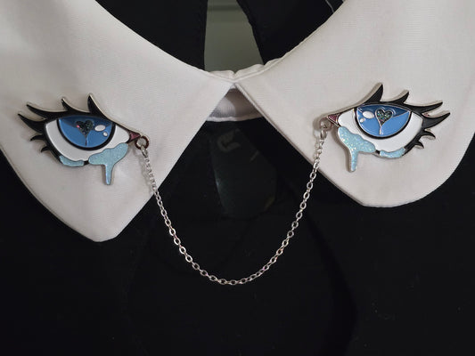 Crying Eyes Enamel Collar Pin