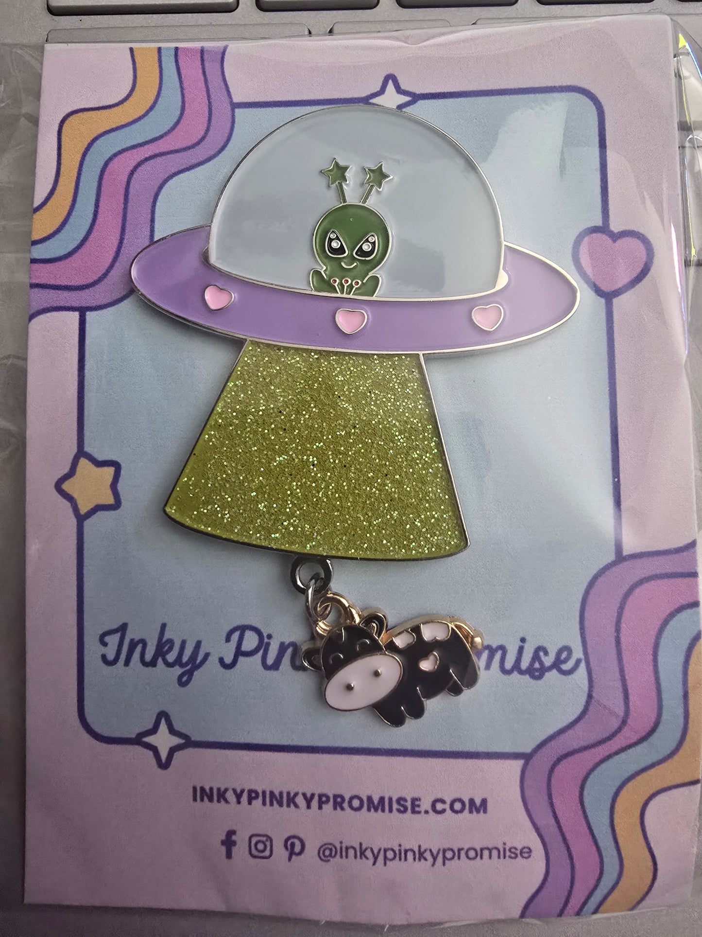 UFO & Cow Enamel Pin