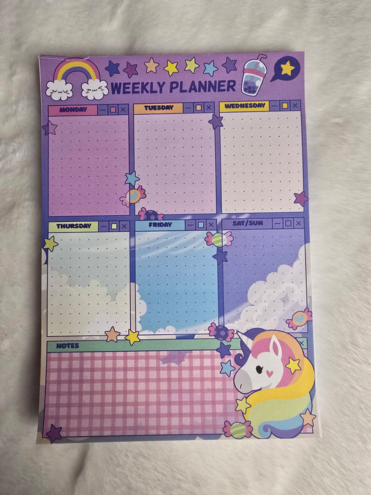 Unicorn Weekly Plan Notepad