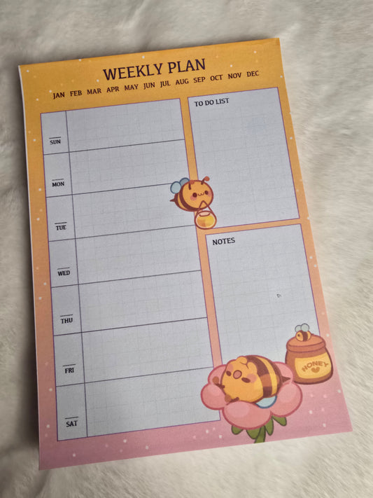 Bee Weekly Plan Notepad