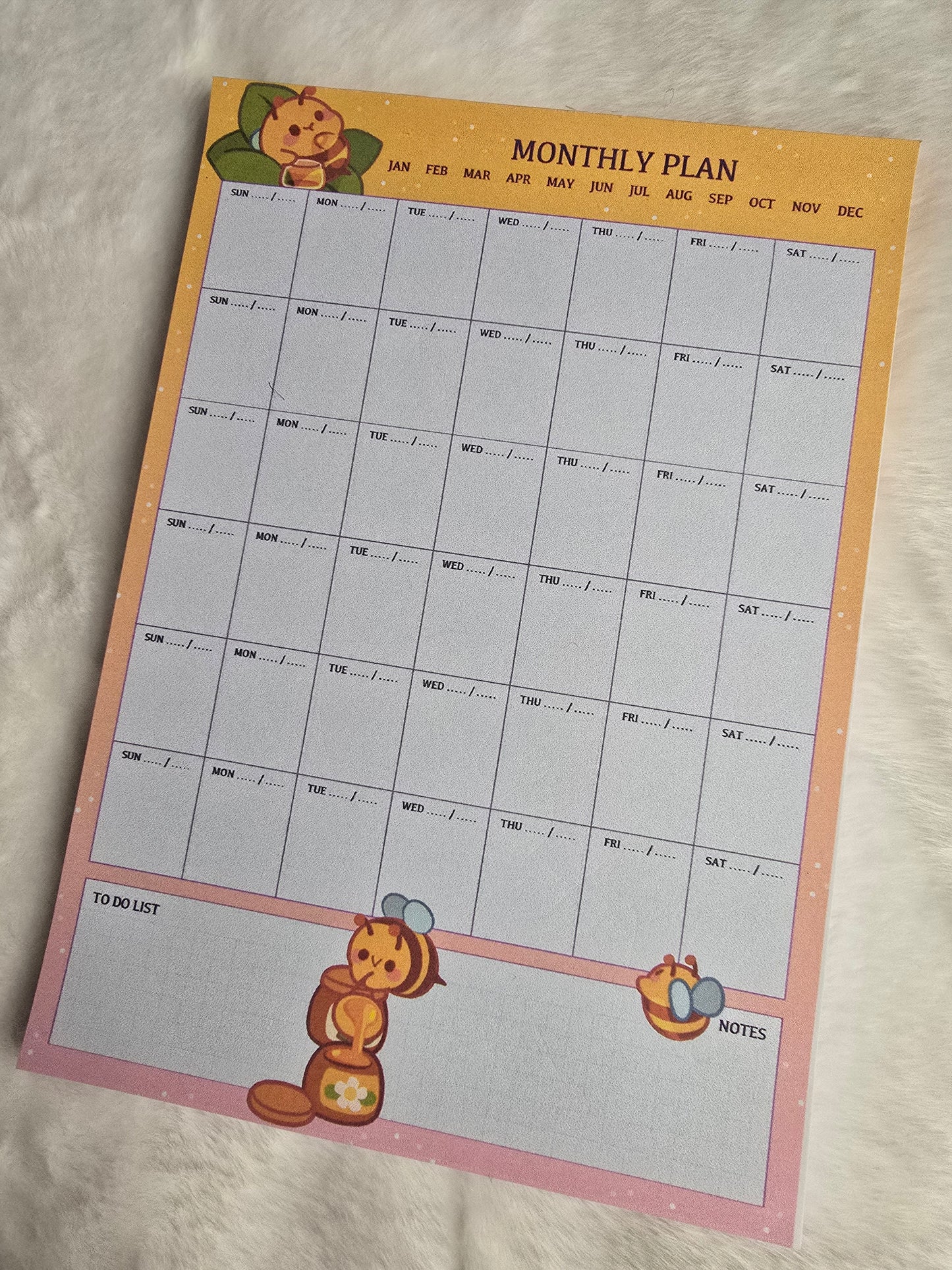 Bee Monthly Plan Notepad
