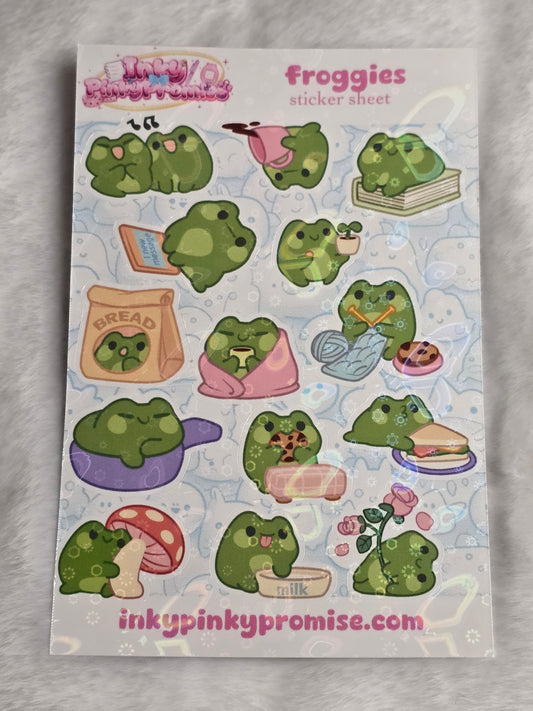 4x6 inch Froggies Sticker Sheet