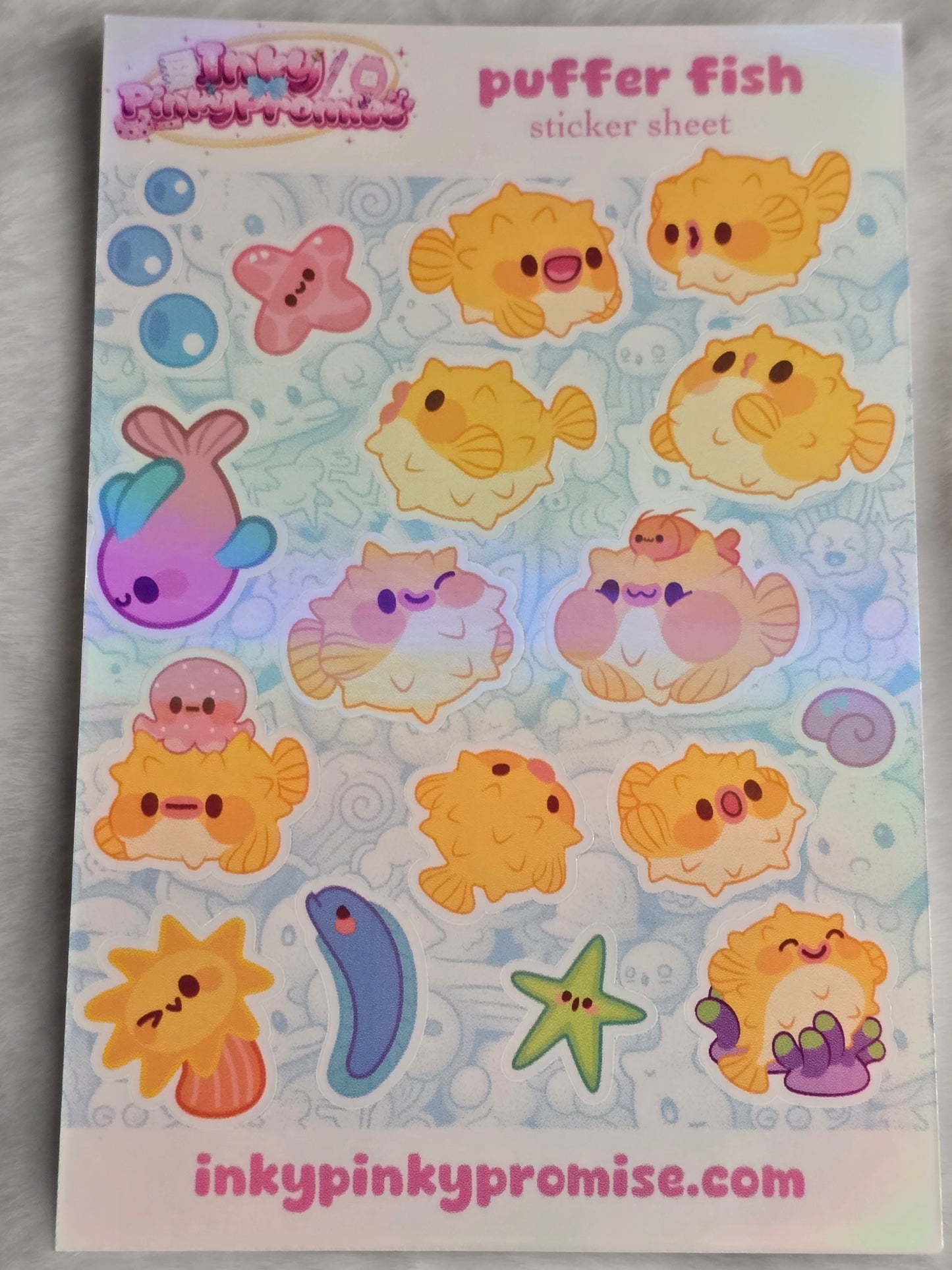 4x6 inch Puffer Fish Sticker Sheet