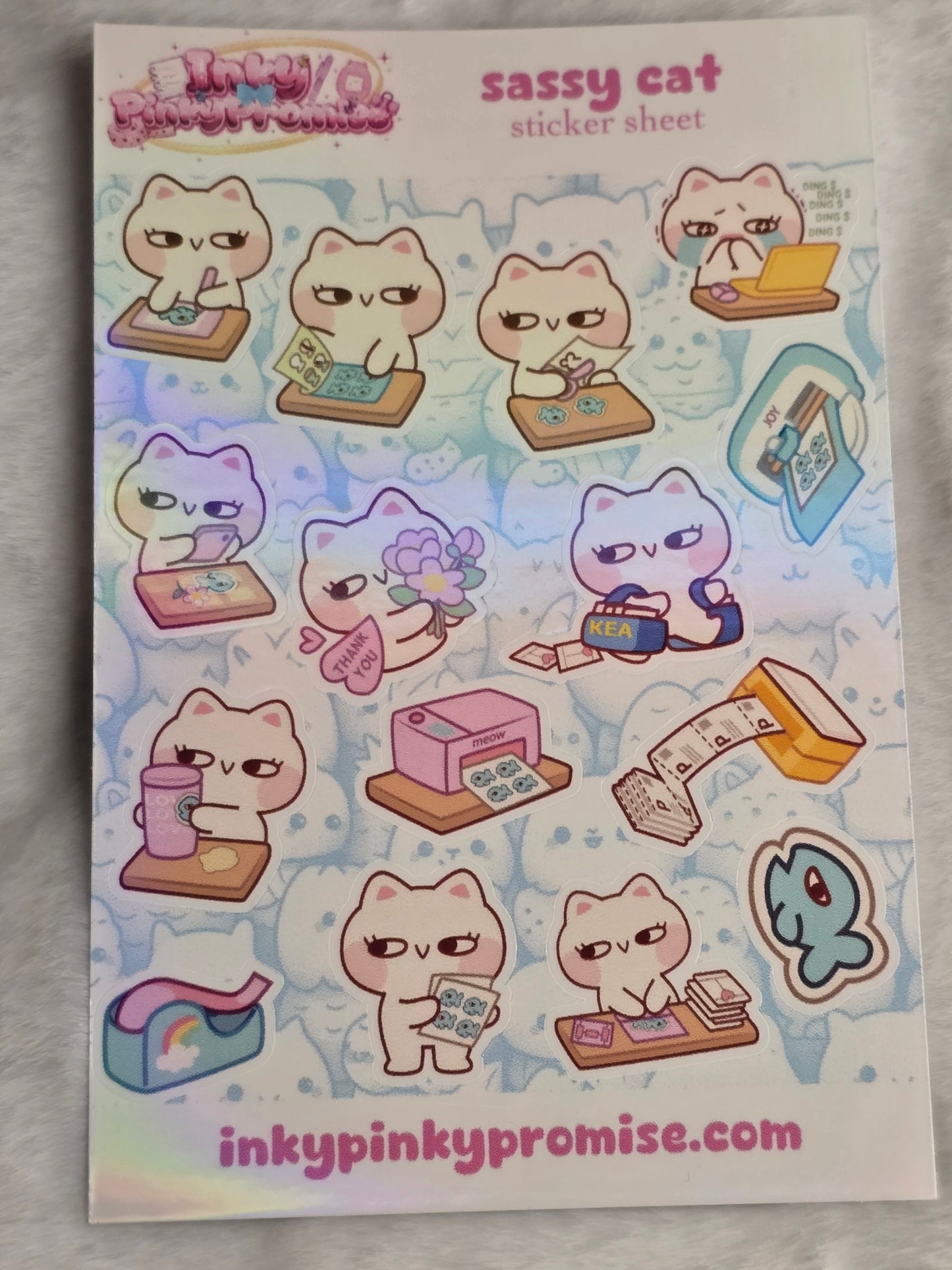 4x6 inch Sassy Cat Sticker Sheet