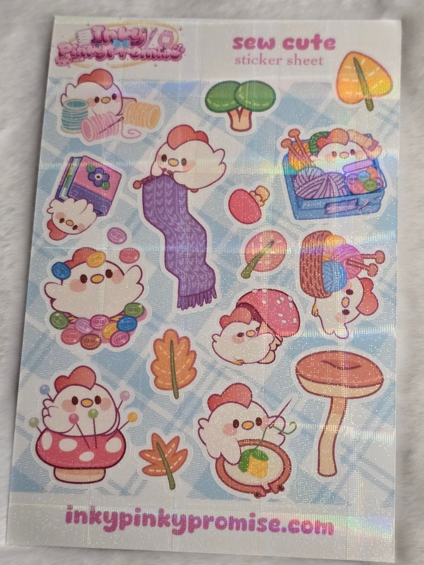 4x6 inch Sew Cute Chicken Sticker Sheet
