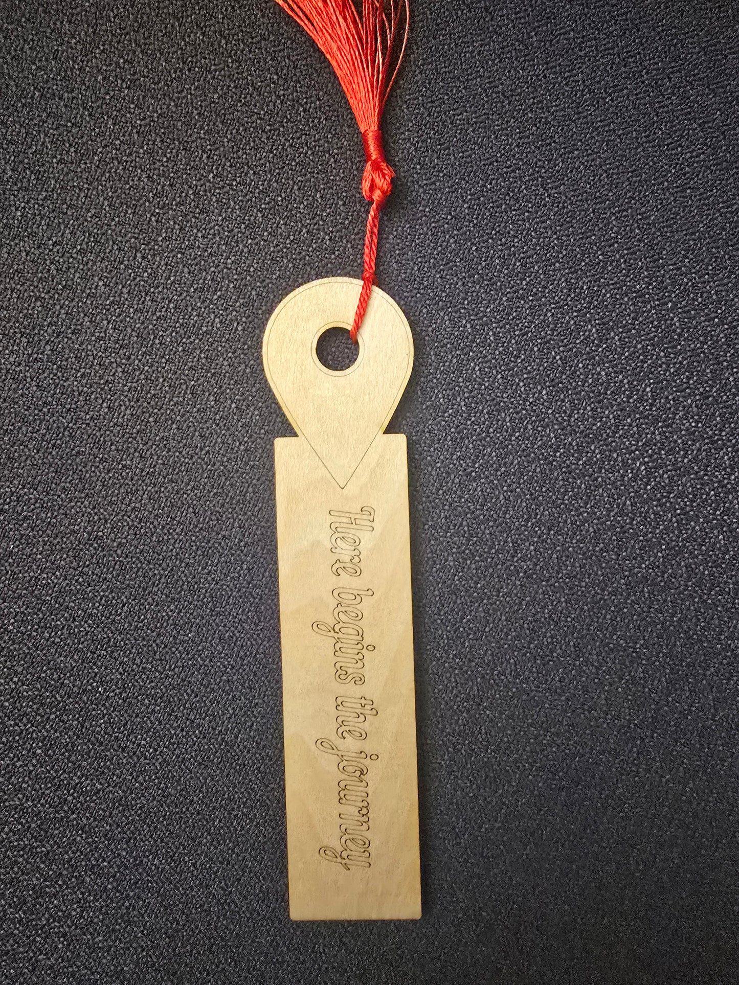 Wooden "Journey Begins" Bookmark
