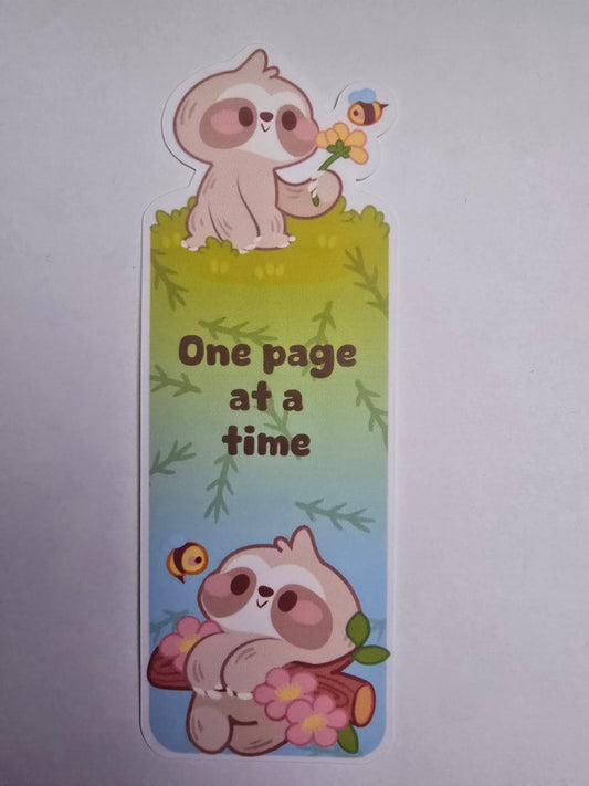 Sloth One Page at a Time Bookmark