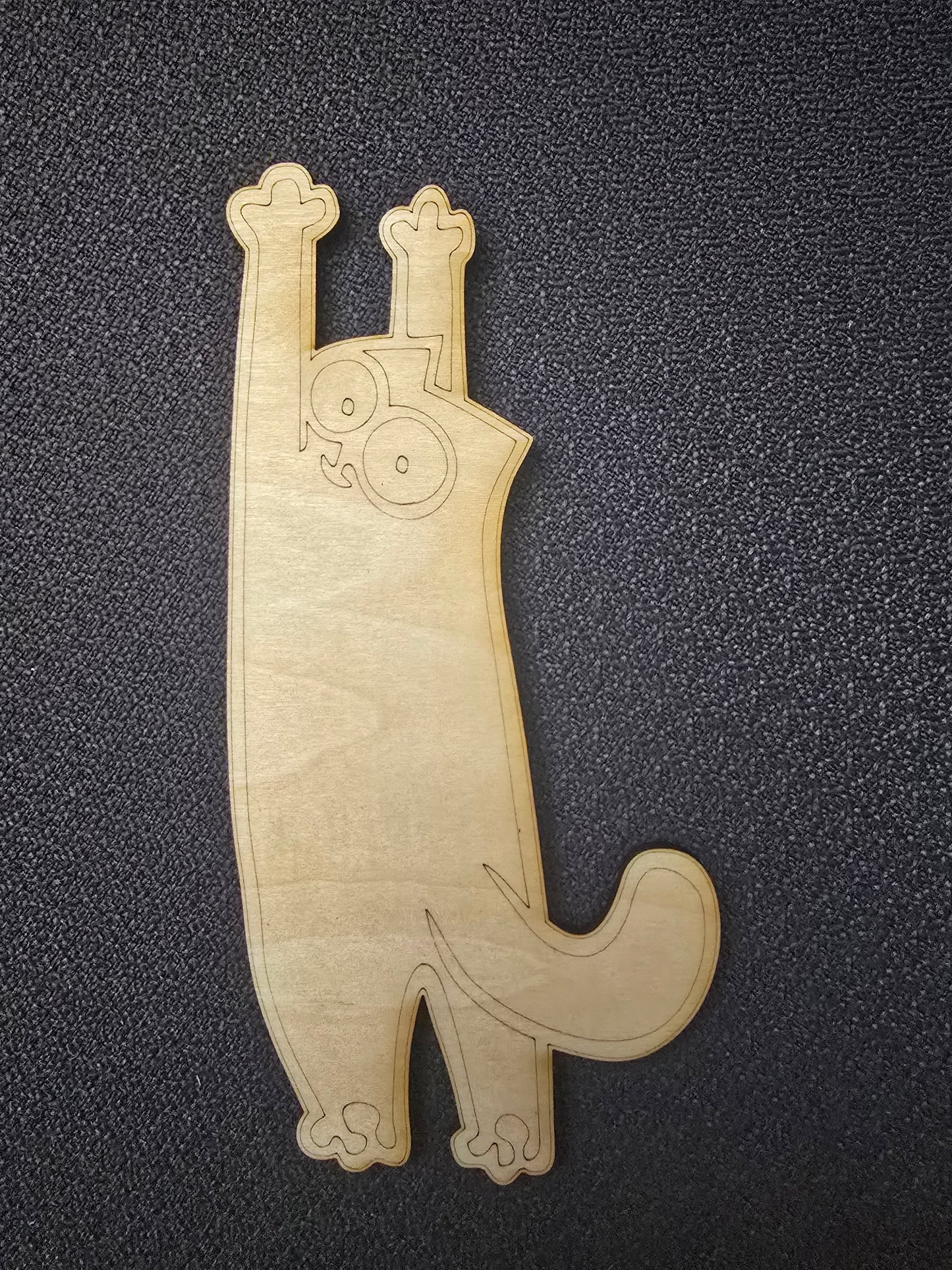 Wooden Falling Cat Bookmark