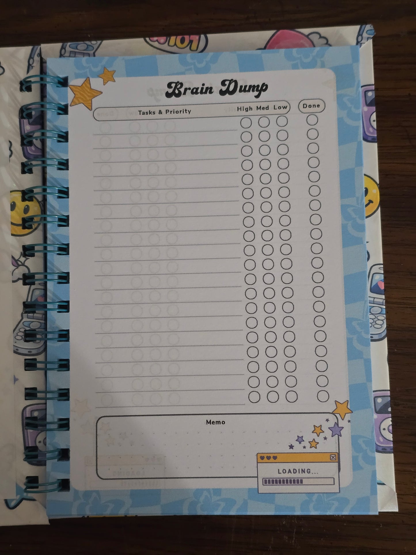 Y2K Clipboard Brain Dump Priority List Notebook