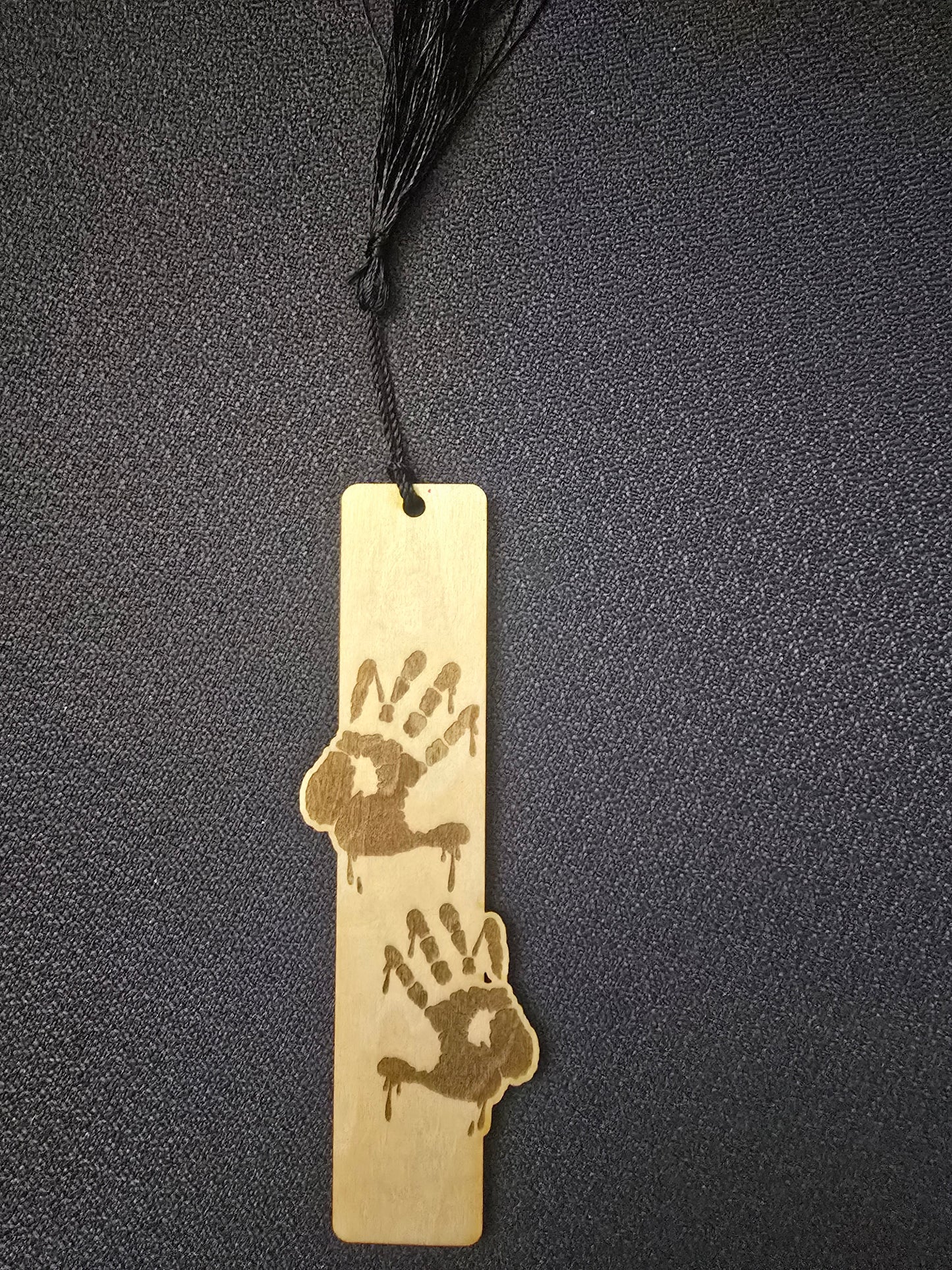 Wooden Bloody Crime Hands Bookmark