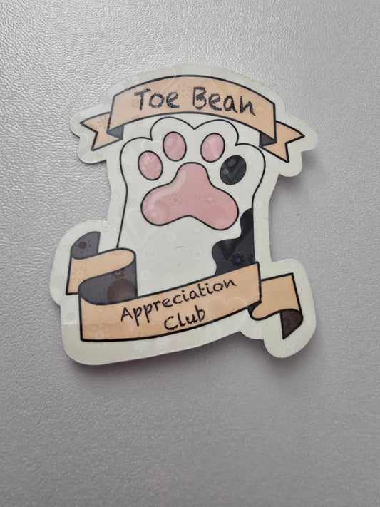 3 inch Toe Bean Appreciation Club Sticker