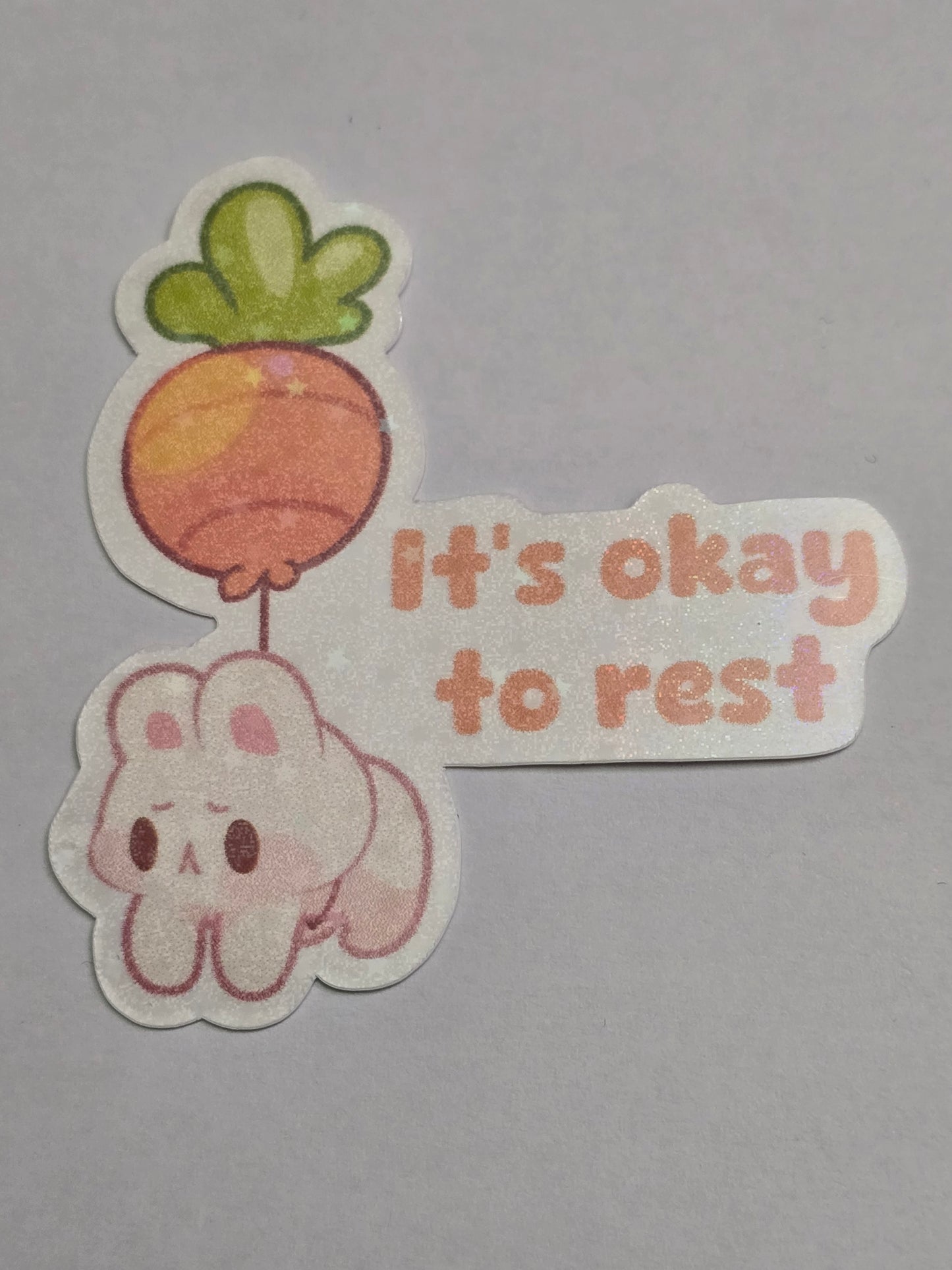 2.5 inch It's Okay to Rest Bunny Sticker