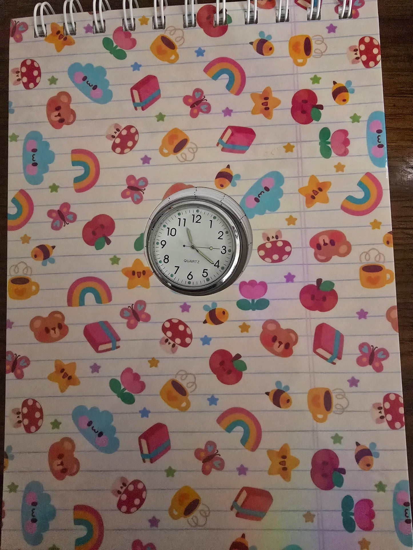 School Notes Clock Notebook