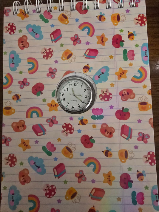 School Notes Clock Notebook