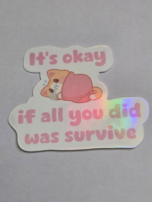 2.5 inch Crying Kitty Sticker