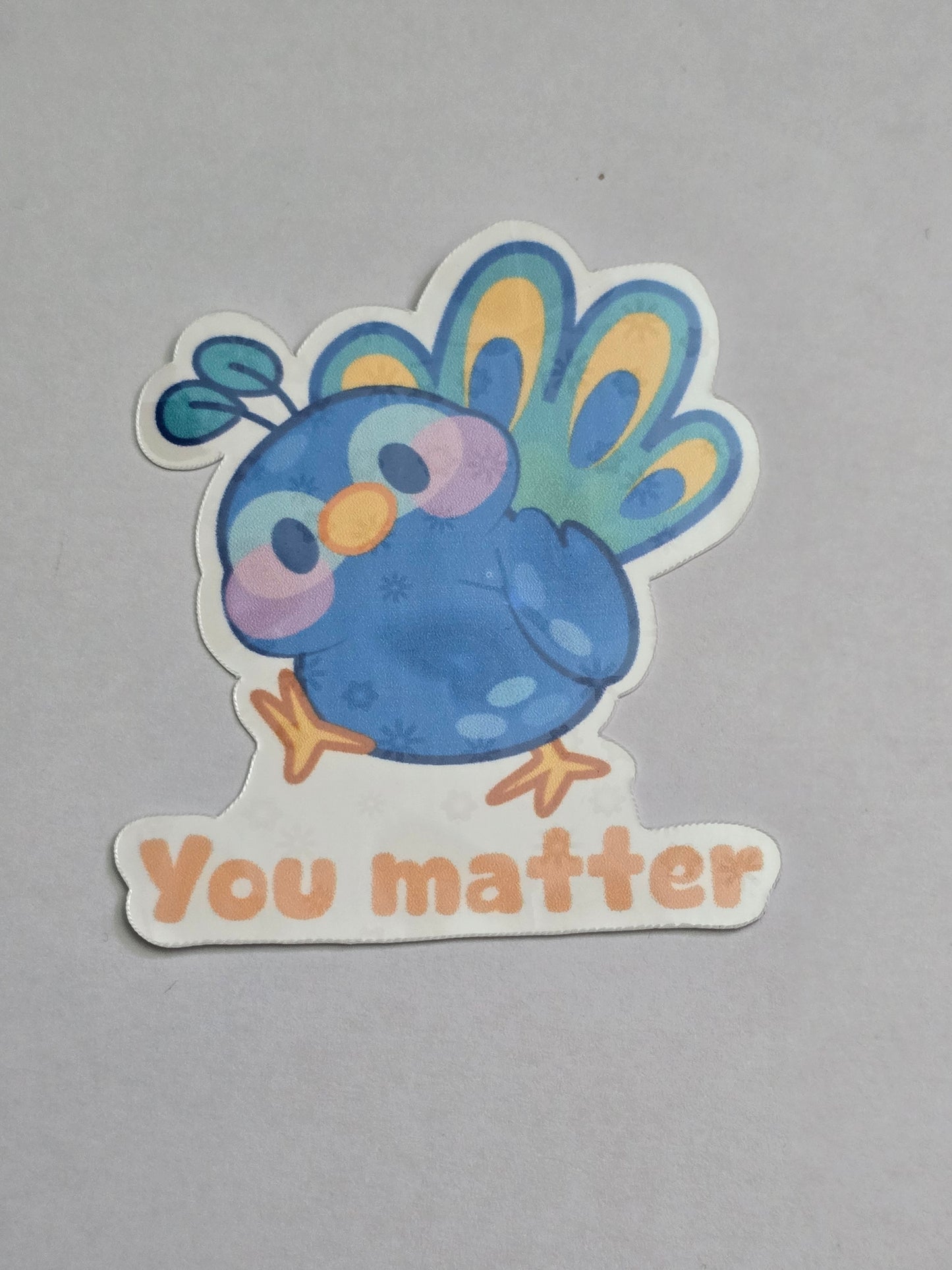 2.5 inch You Matter Peacock Sticker